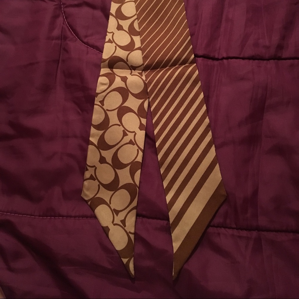 NWT - Coach pony scarf - khaki striped - Picture 2 of 6
